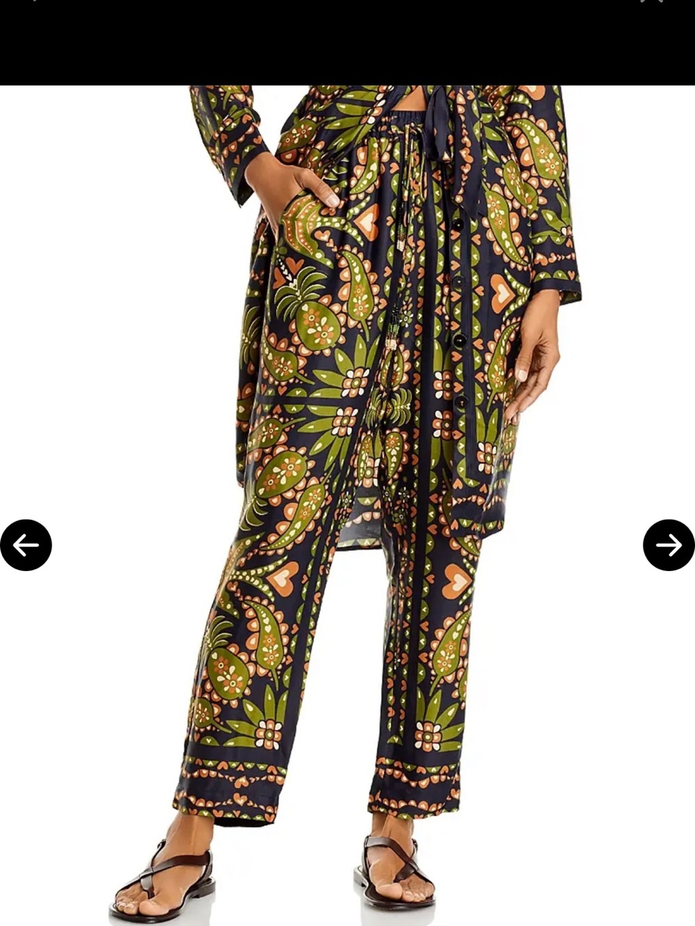 Farm Rio marina pants small - Olive & Black